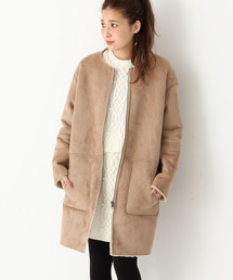 Another Edition | 【展開店舗限定】フェイクムートンリバーシブルノーカラーコート/aeBC F/MOUTON RV N/C CT(ムートンコート)