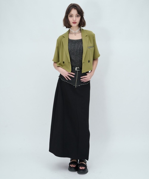 HARE(ハレ)の「トロミショートジャケット(HARE)(テーラードジャケット・レディース・ブラック/ボルドー/パープル/ブラック系その他/ライトグレー/ブルーグリーン・FREE)」の19枚目の写真