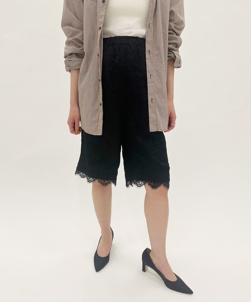 PROVOKE (プロヴォーク)の「【PROVOKE/プロヴォーク】satin shorts(その他パンツ・レディース・ブラック/ホワイト・FREE)」の4枚目の写真