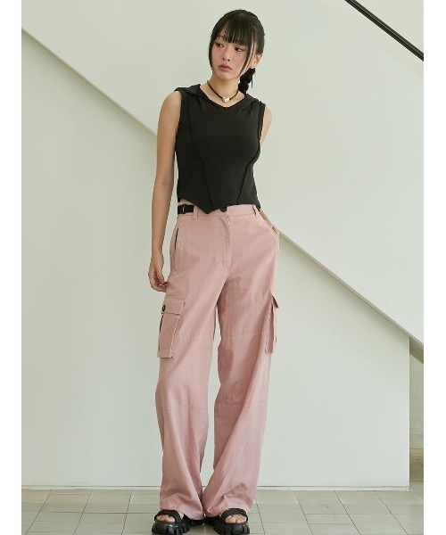 ACOVER(オコボ)の「A'GEM/9 × .kom 『ACOVER/オコボ』 HOOD PINTUCK CROP SLEEVELESS/フードピンタッククロップスリーブレス(タンクトップ・レディース・ブラック/ホワイト・FREE)」の7枚目の写真