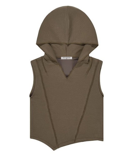 ACOVER(オコボ)の「A'GEM/9 × .kom 『ACOVER/オコボ』 HOOD PINTUCK CROP SLEEVELESS/フードピンタッククロップスリーブレス(タンクトップ・レディース・ブラック/ホワイト・FREE)」の19枚目の写真