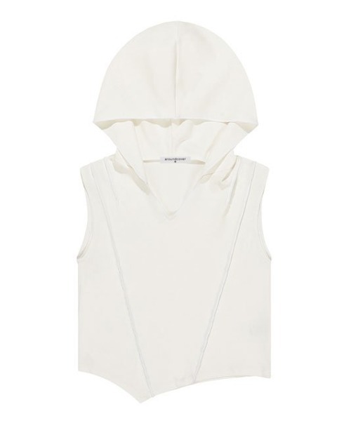 ACOVER(オコボ)の「A'GEM/9 × .kom 『ACOVER/オコボ』 HOOD PINTUCK CROP SLEEVELESS/フードピンタッククロップスリーブレス(タンクトップ・レディース・ブラック/ホワイト・FREE)」の21枚目の写真