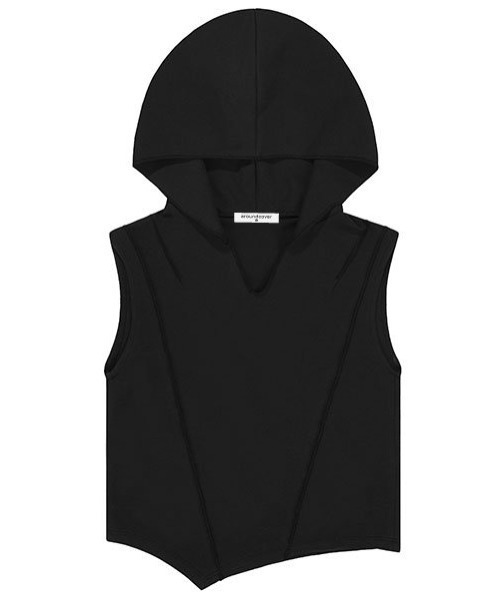 ACOVER(オコボ)の「A'GEM/9 × .kom 『ACOVER/オコボ』 HOOD PINTUCK CROP SLEEVELESS/フードピンタッククロップスリーブレス(タンクトップ・レディース・ブラック/ホワイト・FREE)」の22枚目の写真