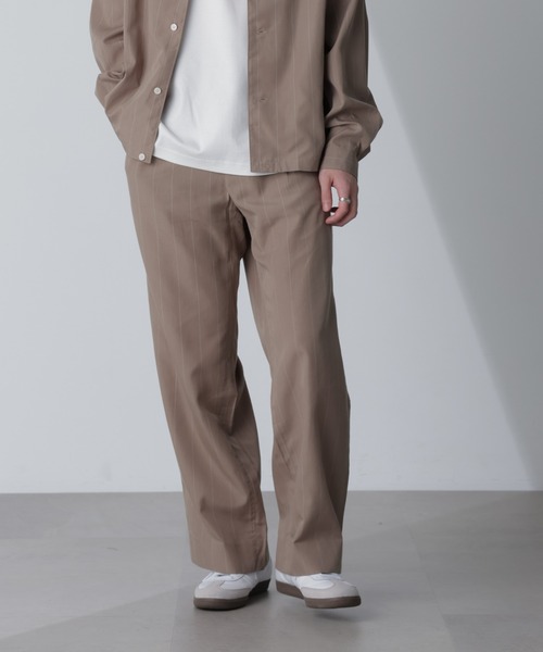 【セール】リネンブレンドピンストライプ1タックパンツ(セットアップ可)（その他パンツ）｜nano･universe（ナノユニバース）