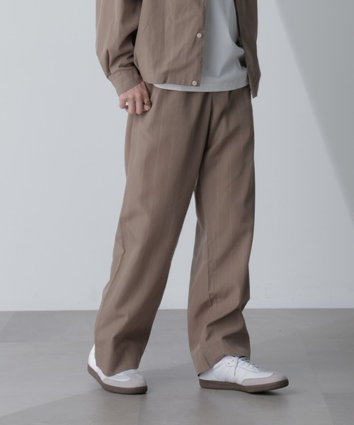 【セール】リネンブレンドピンストライプ1タックパンツ(セットアップ可)（その他パンツ）｜nano･universe（ナノユニバース）