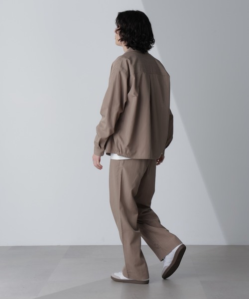 【セール】リネンブレンドピンストライプ1タックパンツ(セットアップ可)（その他パンツ）｜nano･universe（ナノユニバース）