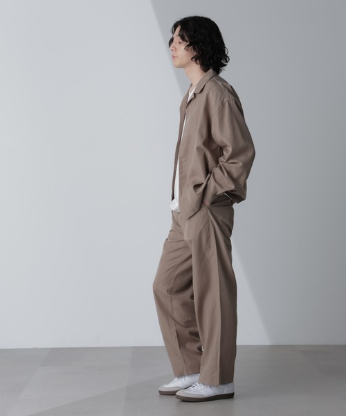 【セール】リネンブレンドピンストライプ1タックパンツ(セットアップ可)（その他パンツ）｜nano･universe（ナノユニバース）