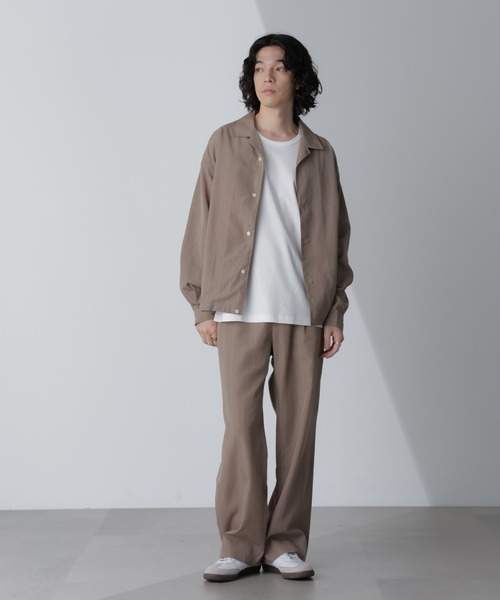 【セール】リネンブレンドピンストライプ1タックパンツ(セットアップ可)（その他パンツ）｜nano･universe（ナノユニバース）