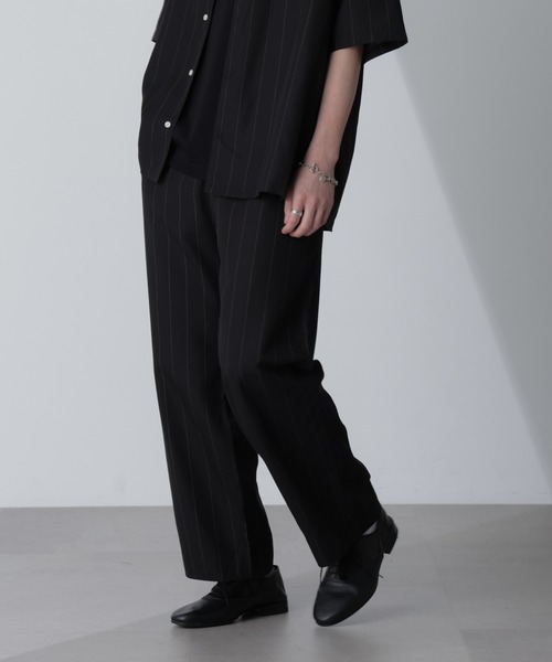 【セール】リネンブレンドピンストライプ1タックパンツ(セットアップ可)（その他パンツ）｜nano･universe（ナノユニバース）