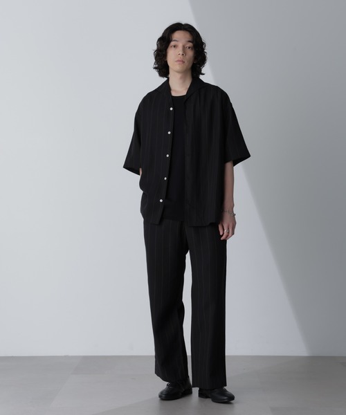 【セール】リネンブレンドピンストライプ1タックパンツ(セットアップ可)（その他パンツ）｜nano･universe（ナノユニバース）