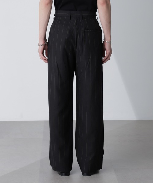 【セール】リネンブレンドピンストライプ1タックパンツ(セットアップ可)（その他パンツ）｜nano･universe（ナノユニバース）