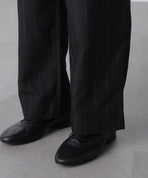 【セール】リネンブレンドピンストライプ1タックパンツ(セットアップ可)（その他パンツ）｜nano･universe（ナノユニバース）