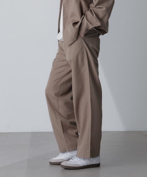 【セール】リネンブレンドピンストライプ1タックパンツ(セットアップ可)（その他パンツ）｜nano･universe（ナノユニバース）