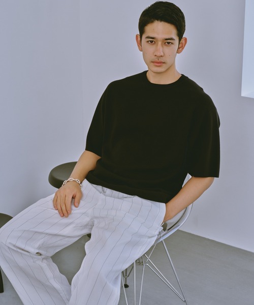 【セール】リネンブレンドピンストライプ1タックパンツ(セットアップ可)（その他パンツ）｜nano･universe（ナノユニバース）