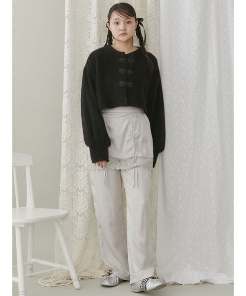 merry jenny（メリージェニー）の「fluffyチャイナニットソーカーディガン（カーディガン/ボレロ・レディース・グリーン/オフホワイト/ブラック・FREE）」の20枚目の写真