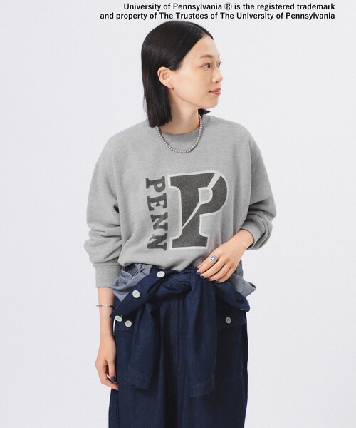 BEAMS BOY（ビームスボーイ）の「GOOD ROCK SPEED / 別注 カレッジ クルー スウェット（スウェット・レディース・ライトグレー/ネイビー・ONE SIZE）」の10枚目の写真