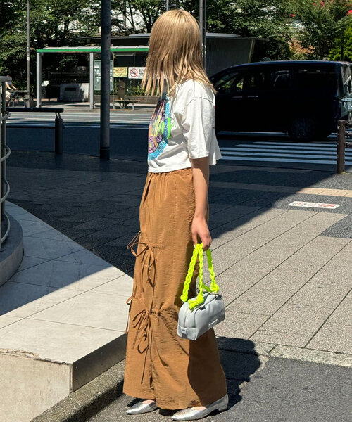 CIAOPANIC（チャオパニック）の「箔プリントリボンパラシュートパンツ（その他パンツ・レディース・グレー/ブラック/ブラウン・ONE SIZE）」の19枚目の写真