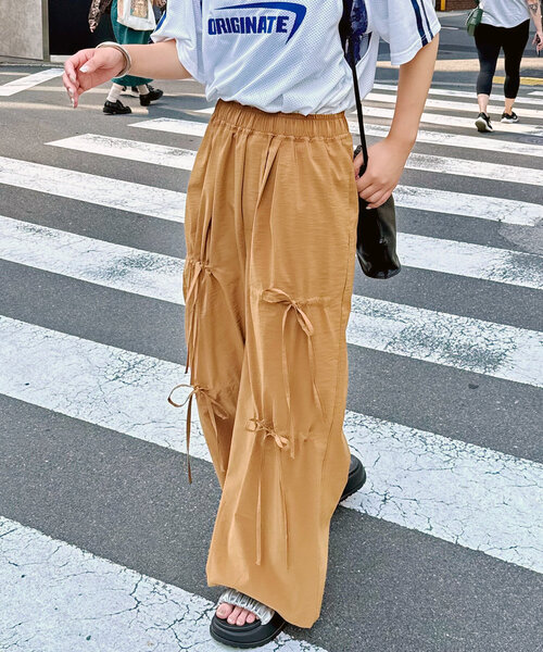 CIAOPANIC（チャオパニック）の「箔プリントリボンパラシュートパンツ（その他パンツ・レディース・グレー/ブラック/ブラウン・ONE SIZE）」の17枚目の写真