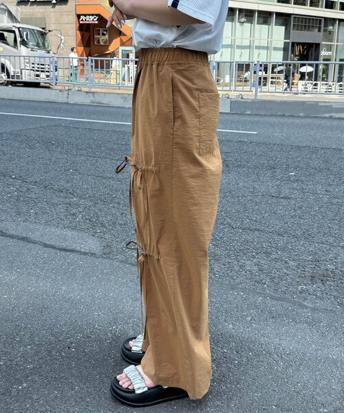 CIAOPANIC（チャオパニック）の「箔プリントリボンパラシュートパンツ（その他パンツ・レディース・グレー/ブラック/ブラウン・ONE SIZE）」の11枚目の写真