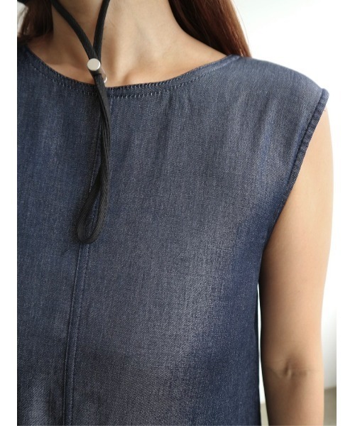 TRUNC（トランクエイティーエイト）の「Rayon Denim No Sleeve Dress（ワンピース・レディース・ブラック/ネイビー・FREE）」の6枚目の写真