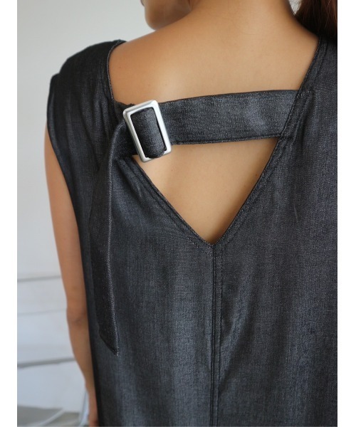 TRUNC（トランクエイティーエイト）の「Rayon Denim No Sleeve Dress（ワンピース・レディース・ブラック/ネイビー・FREE）」の12枚目の写真