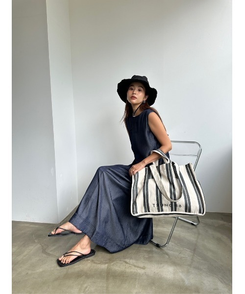 TRUNC（トランクエイティーエイト）の「Rayon Denim No Sleeve Dress（ワンピース・レディース・ブラック/ネイビー・FREE）」の19枚目の写真