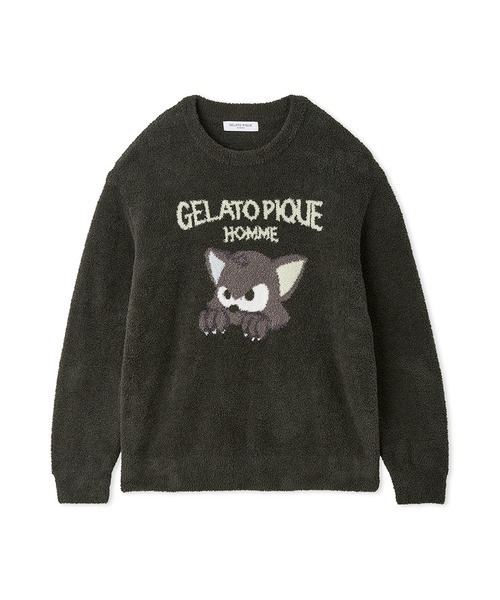 gelato pique（ジェラートピケ）の「【HOMME】ベビモコキャットジャガードプルオーバー（ルームウェア/パジャマ・メンズ・ダークグレー/ミント・MEDIUM/LARGE）」の3枚目の写真