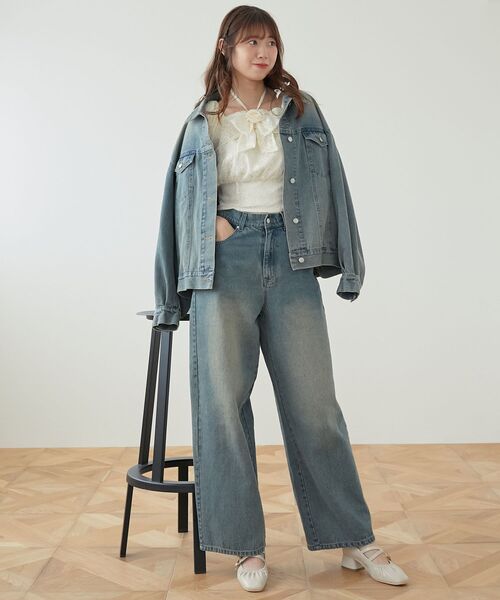 MAJESTIC LEGON(マジェスティックレゴン)の「2wayローズモチーフブラウス(シャツ/ブラウス・レディース・ホワイト系その他2/ブルー系その他2/グレー系その他・MEDIUM)」の4枚目の写真