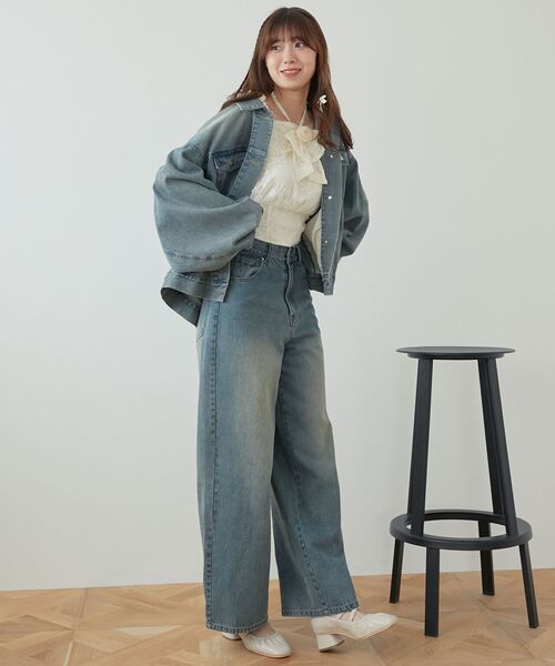 MAJESTIC LEGON(マジェスティックレゴン)の「2wayローズモチーフブラウス(シャツ/ブラウス・レディース・ホワイト系その他2/ブルー系その他2/グレー系その他・MEDIUM)」の5枚目の写真