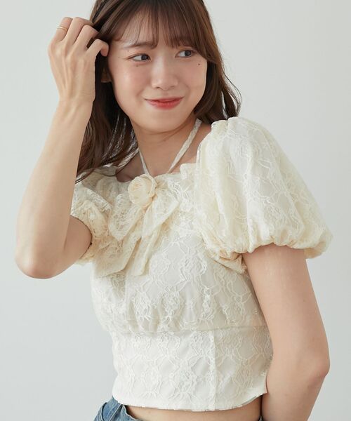 MAJESTIC LEGON(マジェスティックレゴン)の「2wayローズモチーフブラウス(シャツ/ブラウス・レディース・ホワイト系その他2/ブルー系その他2/グレー系その他・MEDIUM)」の15枚目の写真