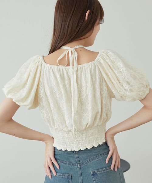 MAJESTIC LEGON(マジェスティックレゴン)の「2wayローズモチーフブラウス(シャツ/ブラウス・レディース・ホワイト系その他2/ブルー系その他2/グレー系その他・MEDIUM)」の16枚目の写真