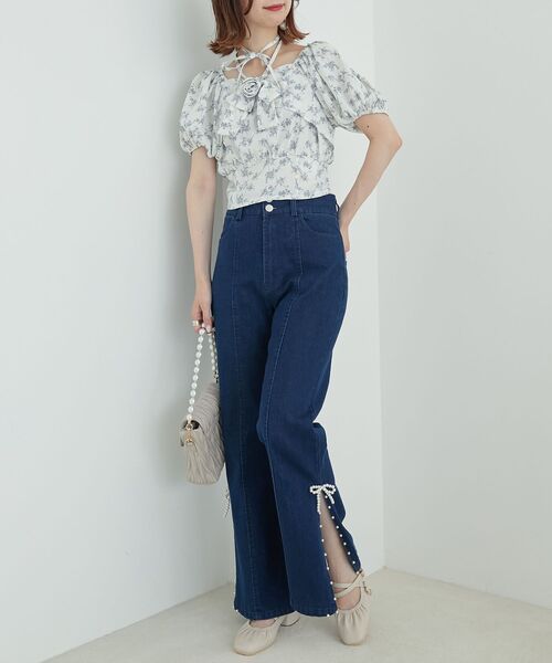 MAJESTIC LEGON(マジェスティックレゴン)の「2wayローズモチーフブラウス(シャツ/ブラウス・レディース・ホワイト系その他2/ブルー系その他2/グレー系その他・MEDIUM)」の17枚目の写真