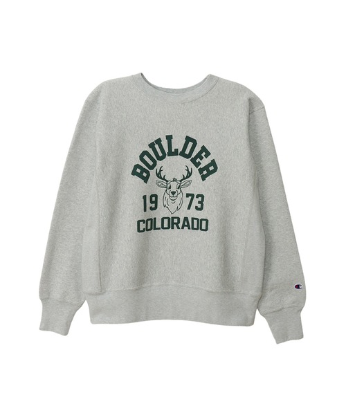 Champion(チャンピオン)の「【Champion/チャンピオン】メンズ メンズカジュアル リバースウィーブ(R) クルーネックスウェットシャツ(スウェット・メンズ・シルバーグレー/ネイビー系1/ダークグリーン系/ブラック系その他・LARGE/MEDIUM/X-LARGE)」の2枚目の写真