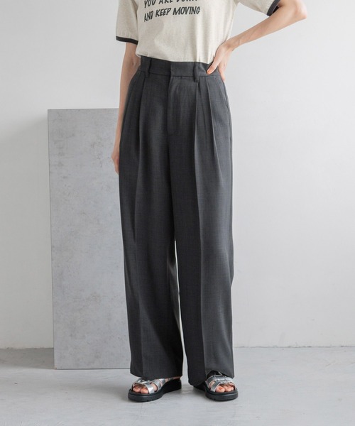 LOWRYS FARM(ローリーズファーム)の「バスケットワイドパンツ 132300(スラックス・レディース・ブラウン/チャコールグレー/アイボリー・MEDIUM/LARGE)」の3枚目の写真