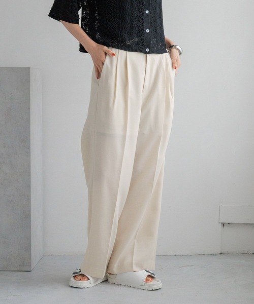 LOWRYS FARM(ローリーズファーム)の「バスケットワイドパンツ 132300(スラックス・レディース・ブラウン/チャコールグレー/アイボリー・MEDIUM/LARGE)」の2枚目の写真