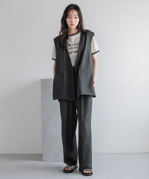 LOWRYS FARM(ローリーズファーム)の「バスケットワイドパンツ 132300(スラックス・レディース・ブラウン/チャコールグレー/アイボリー・MEDIUM/LARGE)」の12枚目の写真