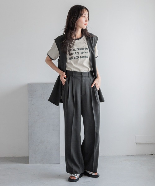 LOWRYS FARM(ローリーズファーム)の「バスケットワイドパンツ 132300(スラックス・レディース・ブラウン/チャコールグレー/アイボリー・MEDIUM/LARGE)」の11枚目の写真