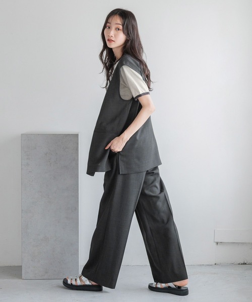 LOWRYS FARM(ローリーズファーム)の「バスケットワイドパンツ 132300(スラックス・レディース・ブラウン/チャコールグレー/アイボリー・MEDIUM/LARGE)」の10枚目の写真