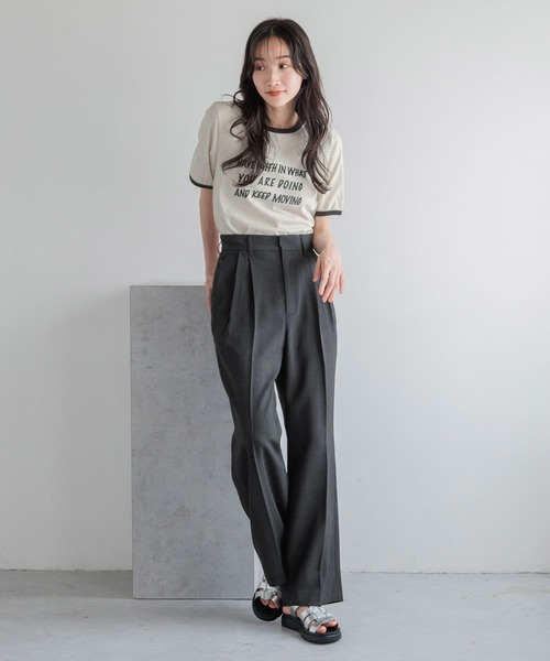 LOWRYS FARM(ローリーズファーム)の「バスケットワイドパンツ 132300(スラックス・レディース・ブラウン/チャコールグレー/アイボリー・MEDIUM/LARGE)」の8枚目の写真