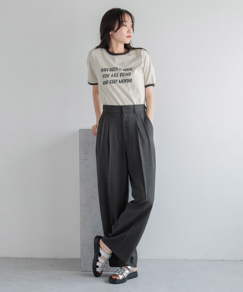 LOWRYS FARM(ローリーズファーム)の「バスケットワイドパンツ 132300(スラックス・レディース・ブラウン/チャコールグレー/アイボリー・MEDIUM/LARGE)」の7枚目の写真