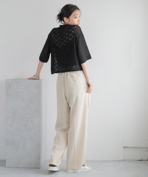 LOWRYS FARM(ローリーズファーム)の「バスケットワイドパンツ 132300(スラックス・レディース・ブラウン/チャコールグレー/アイボリー・MEDIUM/LARGE)」の5枚目の写真