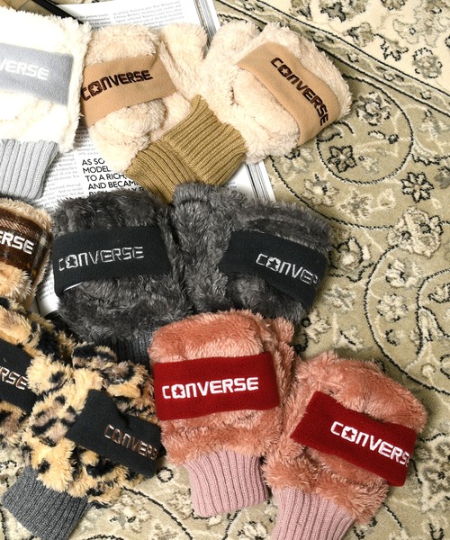 CONVERSE(コンバース)の「CONVERSE boa gloves with fleece band / コンバース フリースバンド ボアグローブ(手袋・レディース・ベージュ/グレー/ベージュ系その他/ピンク/オフホワイト・FREE)」の14枚目の写真