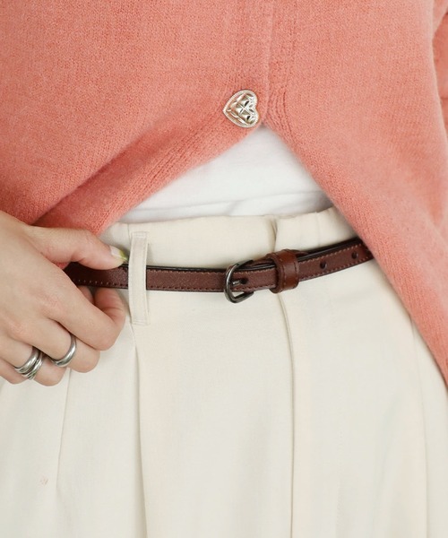 セール】Long Leather Narrow Belt/ロングレザーナローベルト