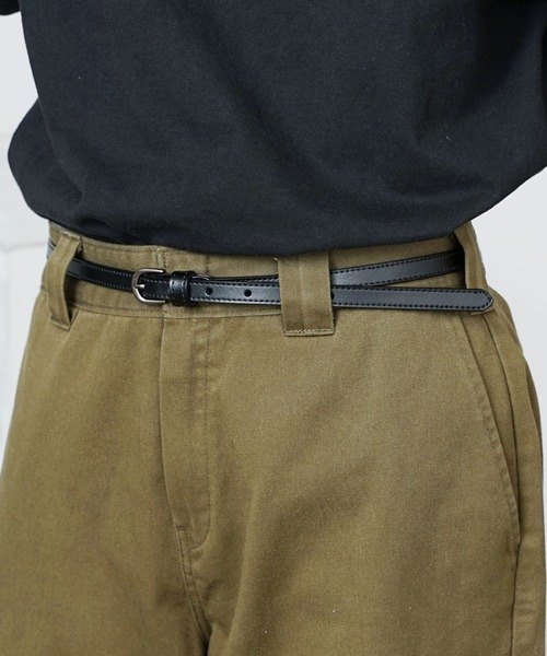 セール】Long Leather Narrow Belt/ロングレザーナローベルト