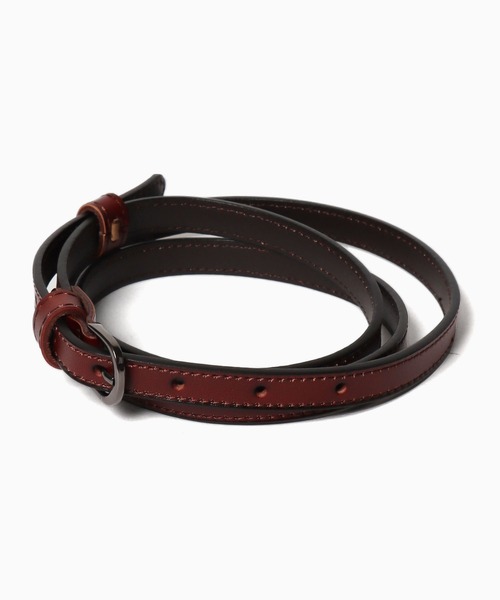 セール】Long Leather Narrow Belt/ロングレザーナローベルト