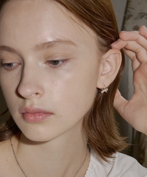 ribbon hoop pierce / リボンフープピアス（ピアス（両耳用