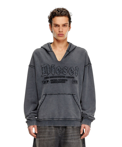 DIESEL スウェットパーカー S-MACS-HOOD-OD スウェットパーカーオーバルD｜グレー｜メンズ｜DIESEL