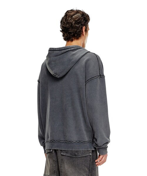 DIESEL（ディーゼル）の「メンズ スウェット パーカー（パーカー・メンズ・ブラック・XXX-LARGE/X-SMALL/X-LARGE/SMALL/MEDIUM/LARGE/XX-LARGE）」の3枚目の写真