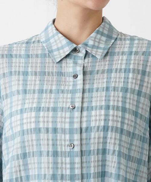 シアーチェック柄ブラウス【Leilian WHITE LABEL】