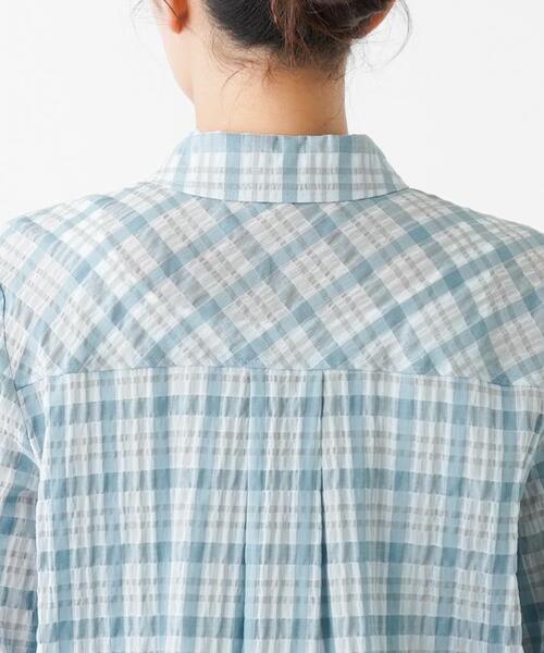 シアーチェック柄ブラウス【Leilian WHITE LABEL】